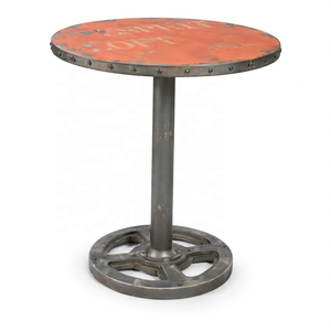 Industrial Metal <b>Bar</b> <b>Table</b> | Cafe Restaurant Furniture | Vintage Iron Base Antique Commercial <b>Bar</b> <b>Table</b> Multiple Sizes Colors - Product Image 1