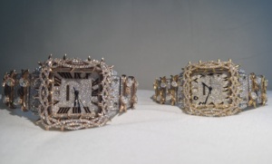 นาฬิกาหรูหราสไตล์โบราณประดับเพชรโมอิสซาไนต์ทรงมงกุฎ  ตัวเรือนสแตนเลสสตีล  ฝังเพชรแบบซ่อน  ระดับ VVS สำหรับการซื้อเครื่องประดับแบบขายส่ง - Product Image 2