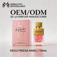 Parfum pour femme Deold Freesia Angel EDP 100ml, parfum à paillettes roses, senteur florale fruitée, emballage cadeau de luxe