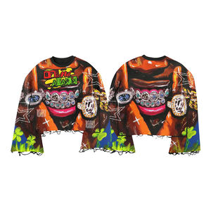 Sudadera con Capucha Personalizada con Bordado Sublimado, Estilo Desgastado, con Cierre y Pedrería, Lavado Ácido, Estilo Vintage, Ropa Urbana para Hombre - Product Image 2