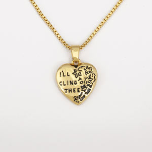 QIKU regalo unico oro placcato 18K collana pendente a forma di cuore con catena iniziale alla moda per le donne e gli uomini - Product Image 4