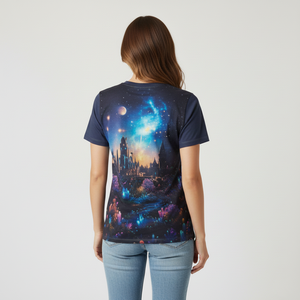 Women's Sweet Style Regular Fit Digital Printed Polyester Short Sleeve <b>T</b>-<b>Shirts</b> <b>Rainbow</b> Print Eco-Friendly Breathable Fabric - Product Image 2