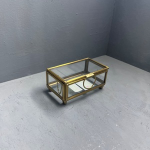 Boîte à bijoux, boîte de rangement décorative, petite, avec finition en laiton - Product Image 4
