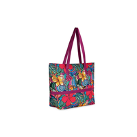 Sac à main fourre-tout en toile bio écologique pour femmes imprimé sur mesure avec poche intérieure zippée et poignée en cuir style épaule