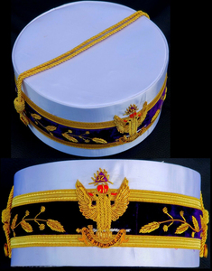 Casquette maçonnique Broderie à la main 32e degré Ailes DOWN Rite écossais Casquette maçonnique - Product Image 6