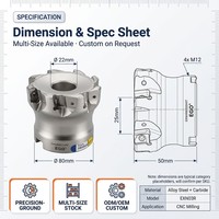 Outils de disque de fraise de CNC à alimentation rapide EXN03R avec INSERTS LNMU0303 OEM ODM pris en charge pour la plaque de fraise à surfacer