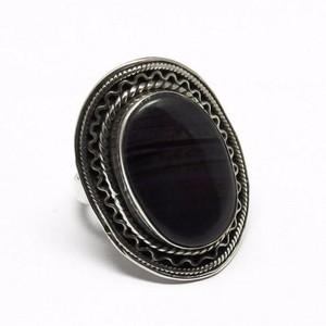 Excellent ! Bagues vintage bohèmes en argent sterling 925 plaqué avec pierres précieuses serties clos et sugilite - Product Image 5