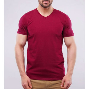 Custom Print <b>T</b>-shirt Men's Tee Shirt Thick Collar 100% Cotton <b>T</b> Shirts Heavyweight Plain Oversized V Neck <b>T</b> Shirt for Men - Product Image 4