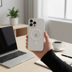 Cover Protettiva Trasparente Magnetica Antiurto DAM in TPU+PC per 14 Pro Max - Product Image 2