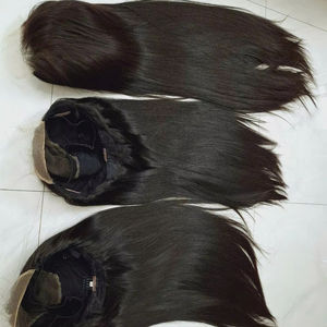 Extensions de cheveux humains bruts vietnamiens haut pour perruque de fermeture de dentelle suisse avec des cheveux à double trame de tissage droit d'os de bébé - Product Image 1