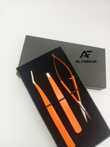 กรรไกรสเตนเลสแบบใช้สปริงแหนบคิ้วสีส้มโลโก้เลเซอร์แบบยั่งยืน - Product Image 4