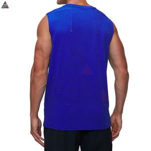 Camiseta sin Mangas Casual de Alta Calidad para Hombre, Tejida en Algodón/Fibra de Bambú, Transpirable, Corte Ajustado, MOQ Bajo, Ropa Deportiva, Mejor Venta - Product Image 5