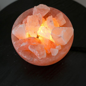 Lámpara de cuenco de fuego USB de sal del Himalaya de alta calidad, cable de atenuación de Material orgánico, venta al por mayor, lámparas de fuego de Pakistán, artesanías naturales orgánicas - Product Image 6