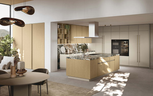 100% Made in Italy Luxury Modern Kitchen Cabinets – Premium Wooden Kitchen Island with Marble Top, Custom OEM/ODM - Product Image 6