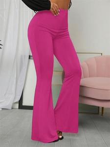 Anti-pilling Breathable Worsted Polyester Women's <b>Elastic</b> <b>Waist</b> Mid Casual <b>Trousers</b> - Product Image 3