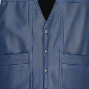 Chaleco de cuero de último diseño con estilo de alta calidad para hombres/Chaleco de cuero ligero con cuello en V recién llegado al por mayor - Product Image 5