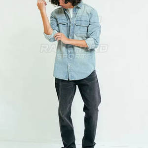 <b>Men</b> Casual <b>Work</b> <b>Jeans</b> Shirt Soft Cotton Slim Fit Shirt <b>Men</b> Fashion <b>Jeans</b> Shirt Classic Long Sleeve Everyday Top - Product Image 5