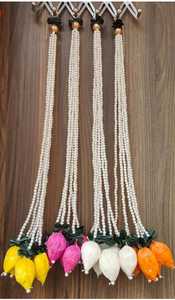 Guirnalda de perlas artificiales, brotes de loto, cuerdas colgantes, decoración de boda Multicolor, telón de fondo, Haldi Mehendi, decoraciones de festivales indios - Product Image 4