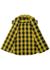 Premium Yellow Black Sleeveless Flannel Shirt Mens Biker Cutoff Plaid Vest Cotton Summer Streetwear Muscle Top Vintage Retro - Product Image 2