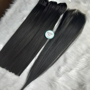 Bundles de cheveux Remy bruts vietnamiens SDD os droit perruque avant en dentelle noire 8-30 pouces avec dentelle HD - Product Image 2