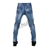 Jeans de moto rembourrés High Street pour hommes, pantalons de motard avec genoux pliants extensibles et respirants, caractéristiques grande taille