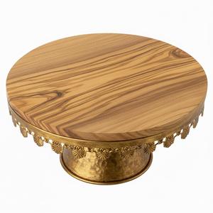 Chariot de service à 3 niveaux en fer style ferme avec poignées en bois et finition dorée pour la cuisine, la maison ou l'hôtel - Product Image 6