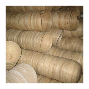 Grand bol à salade en bambou fait à la main avec une élégante surface en grain de bois durable pour les collations de table à manger ou les fruits - Product Image 1