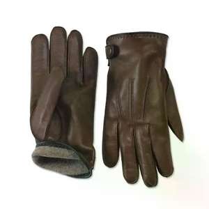 Gants de ski en cuir souple de haute qualité, élégants, pour l'extérieur, logo personnalisable, hiver, épais, chauds, vélo, moto, coupe-vent - Product Image 4