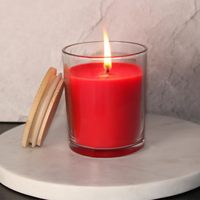 7 FlOz Gobelet en verre/pot clair avec couvercle en bois 6pk pour la fabrication de bougies