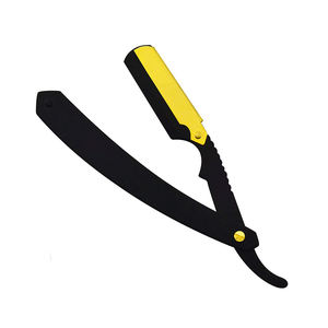 มีดโกนสำหรับผู้ชายมีดโกนหนวดพับได้ด้วยมือสีดำด้าน - Product Image 1