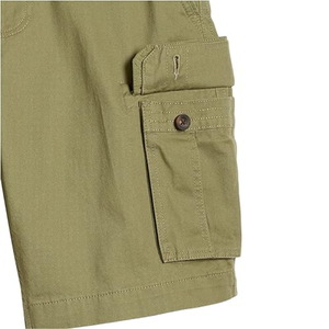 Pantalones cortos Cargo holgados con diseño de logotipo personalizado para hombre con botones en la parte delantera, costuras reforzadas, patrón sólido, pantalones cortos tácticos informales, MOQ bajo - Product Image 4