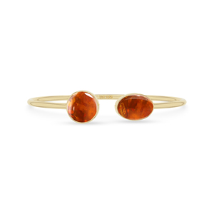 Pulsera Ajustable de Ámbar con Baño de Oro de 18K, Diseño Moderno, Engaste Ovalado, Hecha a Mano, Unisex, para Uso Diario - Product Image 1