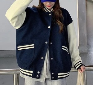 Veste universitaire élégante avec logo imprimé en 3D pour femme Vestes universitaires coupe-vent OEM personnalisées Vestes Letterman pour femmes en gros - Product Image 5