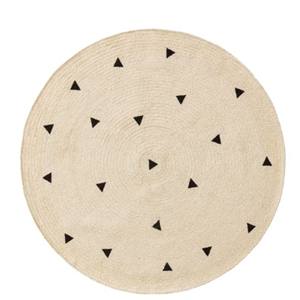 Tapis rond en coton de qualité supérieure pour chambre d'enfant, tapis de sol doux tissé à la main avec un design triangulaire moderne pour la décoration de la chambre d'enfant, de la chambre à coucher et de la salle de jeux - Product Image 3