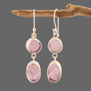 Pendientes colgantes de Plata de Ley 925 con amatista natural, joyería con encanto - Product Image 3