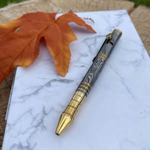 Bolígrafo de Acero de Damasco de Alta Calidad, Construcción de Metal Pesado, Escritura Suave, Recarga, Bolígrafo Ejecutivo de Lujo para Negocios - Product Image 2