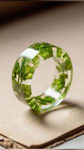 Bague élégante en bois et résine, bijoux de luxe modernes, rangement artisanal en bois avec finition époxy, couleur et taille personnalisées pour mariage et fête - Product Image 2