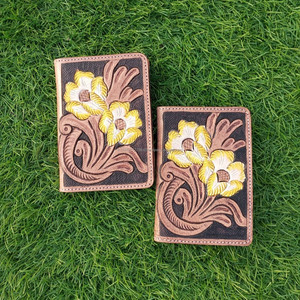 กระเป๋าใส่บัตรเครดิตสำหรับผู้หญิงทำด้วยมือมีลายดอกไม้ไม่ซ้ำใครกระเป๋าใส่หนังสือเดินทางอุปกรณ์เสริมกระเป๋าสตางค์มาใหม่ - Product Image 3