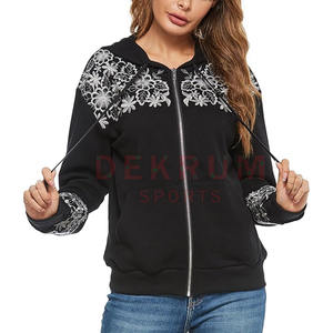 Sweat-shirts d'hiver brodés pour femmes avec logo frontal, couleur et logo personnalisables, respirants, manches longues, style streetwear - Product Image 1