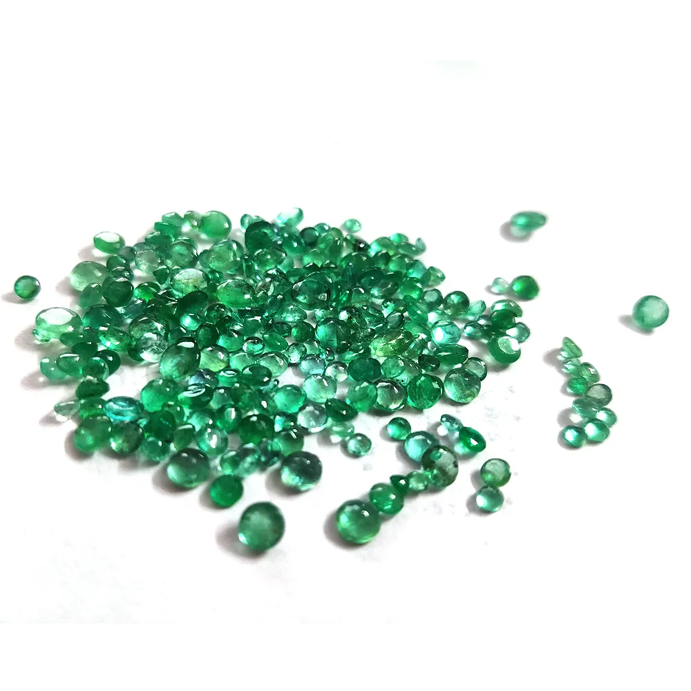 Natural emerald 3mm round cabochon genuine emerald gemstone flat back loose stones green emerald cab
