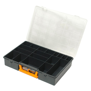 Contenitore organizer in plastica con 18 scomparti, 360x252x64 mm. - Product Image 1