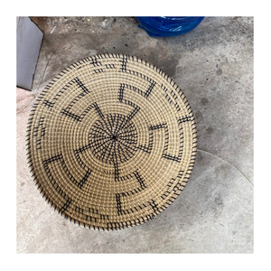 Vietnam fait à la main décoratif jonc de mer plaque panier osier rotin bambou naturel tenture murale rustique maison décoration intérieure - Product Image 6