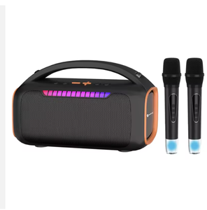 30W 야외 서브우퍼 RGB 컬러풀 무선 블루투스 스피커 가족용 노래방 휴대용 오디오 스피커 더블 마이크 포함 - Product Image 2