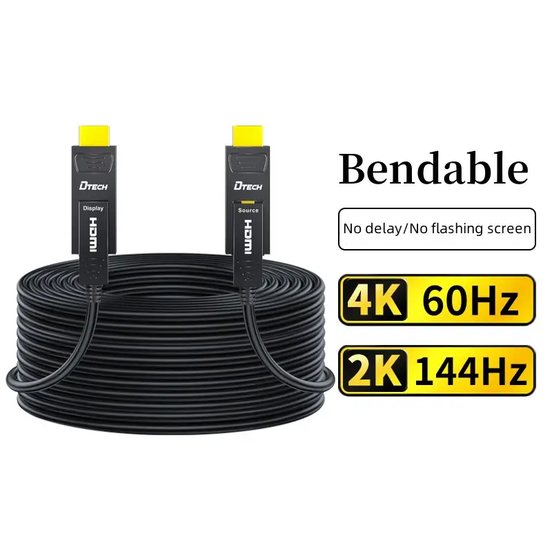 DTECH פרימיום מיקרו HDMI ל-HDMI כבל גמיש 35M 4K 3D 18Gbps HDMI 2.0 Aoc כבל סיב אופטי A ל-A