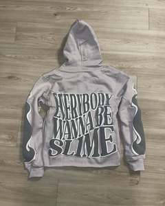 Venta al por mayor de logotipo personalizado sin bolsillo 3D Puff Print 420 500gsm Boxy recortado de peso pesado de algodón grueso Sudadera con capucha para hombres - Product Image 3