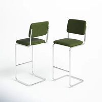 Chaise de salle à manger portable moderne de luxe avec revêtement en cuir, structure en métal - Imperméable et légère pour la maison, l'hôtel, la cuisine