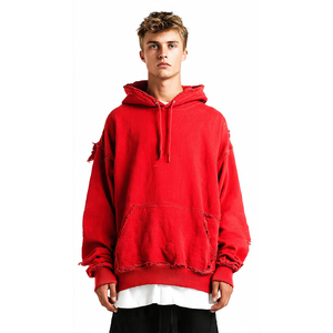 Sudadera con Capucha para Hombre, Estilo Desgastado, 500 GSM, Hombros Caídos, Sudadera de Invierno, Sudadera Holgada de Forro Polar de 550 GSM para Hombre - Product Image 4