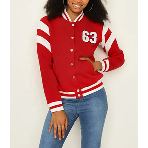 Otoño Invierno mujer ropa personalizada Letterman béisbol chaquetas manga larga Mujer Crop Varsity chaqueta - Product Image 3