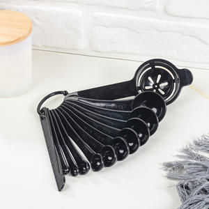 Cucharadita <span class=keywords><strong>de</strong></span> cocina <span class=keywords><strong>de</strong></span> marca <span class=keywords><strong>de</strong></span> color negro, suministro personalizado, <span class=keywords><strong>jarabe</strong></span> <span class=keywords><strong>de</strong></span> plástico, juego <span class=keywords><strong>de</strong></span> cucharas medidoras bonitas - Product Image 5