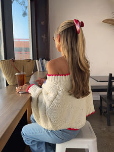 Sping automne et hiver femmes mode décontracté vacances mignon Simple poisson Pater couleur Coision Design à manches longues pull femmes - Product Image 3